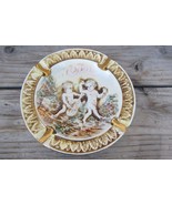 R. Capodimonte Ashtray Italy Gold Cherubs Playing Cello Gold Trim Vintage - £24.34 GBP