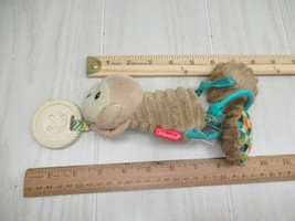 Infantino plush Shake &amp; Pull monkey vibrating rattle teether toy hanging clip on - £5.51 GBP