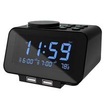 Digital Dual Alarm Clock Radio - 0-100% Dimmer With Weekday/Weekend Mode... - £38.52 GBP