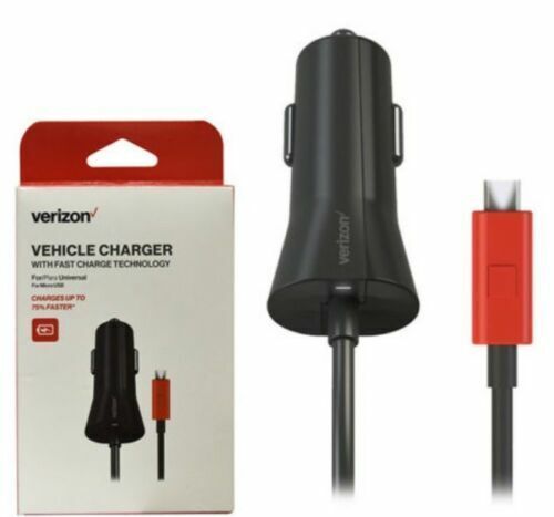 Verizon Micro USB Universel Véhicule Chargeur Avec Rapide Charge Technologie - $9.89
