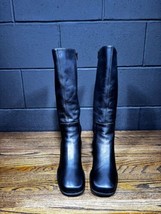 Vintage Naturalizer Black Leather Square Toe Knee High Boots Women’s 9.5 M - $59.96