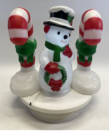 Holiday Time 11” Table Top Snowman Blow Mold Light Up Christmas W/ Candy... - $56.09