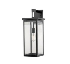 Millennium Lighting 22&quot; Black Outdoor Wall-Light Sconce with Clear Glass Shade - £82.28 GBP