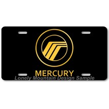 Mercury Inspired Art Gold on Black FLAT Aluminum Novelty Auto License Ta... - £14.08 GBP