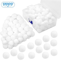 100 Pcs White Pom Poms 1Inch/2.5Cm, Solid Color Craft Pom Poms Bulk With Storage - £11.05 GBP