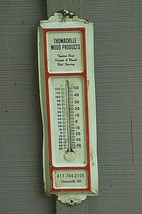 Old Vintage Advertising Tin Thermometer Thomasville MO Wood Products Wal... - $83.53 CAD