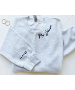 Personalized Mrs Embossed Sweater, Bride To Be Sweatshirt Wedding Date o... - $626.27 MXN