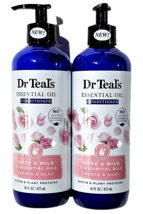 2 Pack Dr. Teal&#39;s Essential Oil Conditioner Rose &amp; Milk Smooth Silky - £23.69 GBP
