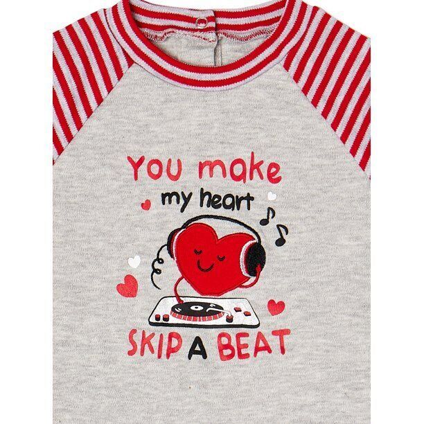 Way To Celebrate Baby Boy's 'You Make My Heart Skip A Bit' Romper, Grey 6-9M Item image 2