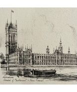 Houses Of Parliament On River Thames 1901 Victorian London Print Art DWFF10 - $913.72 MXN