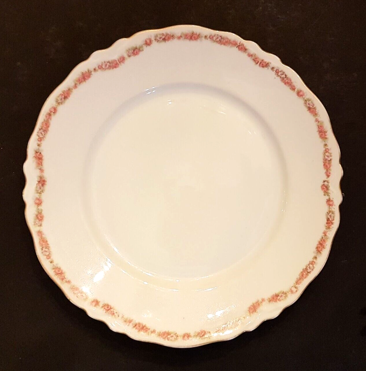 H &amp; Co Selb Heinrich Duchess 7.5&quot; Porcelain Bread Plate Pink Roses multi... - $7.86