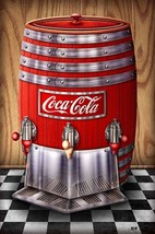 Coca-Cola Keg by Michael Fishel Metal Sign - $39.55