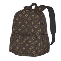 Brown Backpack 17 Inch Large Capacity Multifunction Laptop Bag Lightweig... - £9.63 GBP