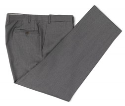 Canali 1934 100% Wool Flat Front Dress Pants Mens 39 X 33 Gray - £32.97 GBP