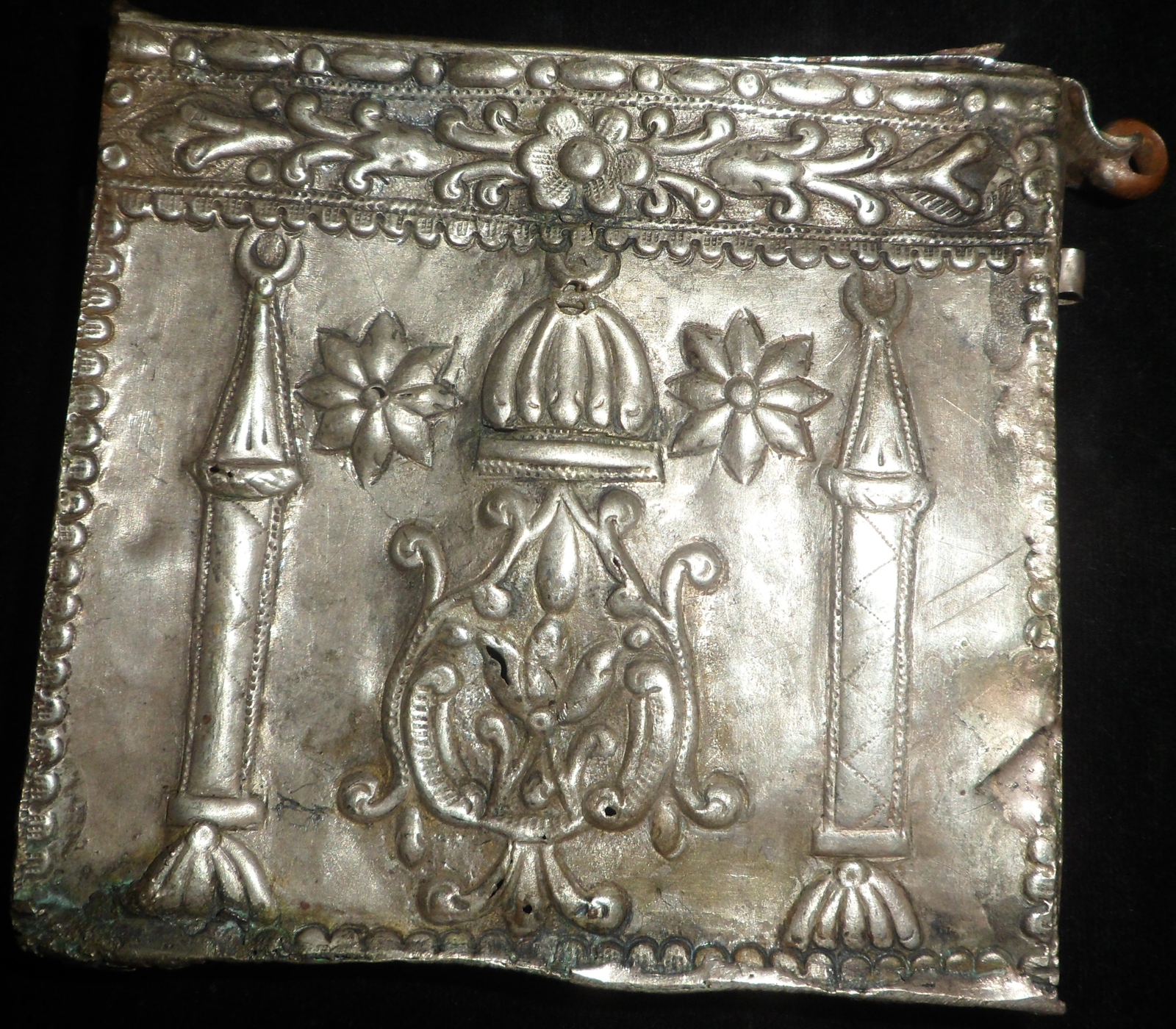 OLD ANTIQUE ISLAMIC OFFICER'S SOLID SILVER PRAYER-SCROLL CASE. - $595.00