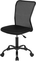 Home Office Chair Mid Back Mesh Desk Chair Armless Computer Chair, Black - £38.48 GBP