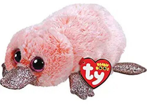 Ty Beanie Boos Wilma Platypus 6&quot; Plush Toy Pink Gold Glitter Eyes Mint T... - $18.05