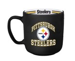 Pittsburgh Steelers C15SM NFL Retro Stripe Coffee Tea Cup Mug 15 oz. Black - £18.77 GBP