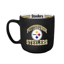 Pittsburgh Steelers C15SM NFL Retro Stripe Coffee Tea Cup Mug 15 oz. Black - £18.57 GBP