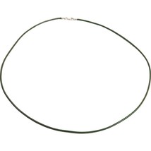 Leather Cord Necklace Silver Clasp Jewelry Green 18&quot; - £12.57 GBP