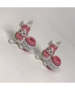Vintage Easter Taper Candle Holders Bunny Rabbit Set of 2 Kitsch anthrop... - £12.49 GBP