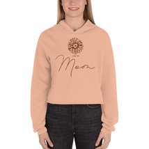 I Love My Mom Camomile Brown Quote Lettering Herbs Design Crop Hoodie - £31.17 GBP