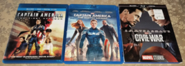 3 Blu-ray - Captain America: First Avenger + Winter Soldier + Civil War - Marvel - £9.82 GBP