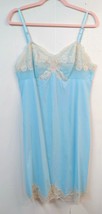 Van Raalte VTG Blue Full Mini Slip A38 Pastel Blue Coquette Fairy Nylon Made USA - £37.35 GBP