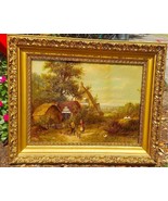 Spectacular 19th century Painting Scenery in Essex,England in Court Frame - $537.63