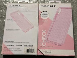 TECH21 EVO Check Ultra Thin Pink Drop Protection Phone Case for Apple iPhone X - £6.76 GBP