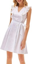 GRACE KARIN Women&#39;s Casual Summer Ruffle Cap Sleeve Cotton Dress V-Neck Size L - £17.82 GBP