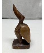 Gorgeous Vintage Wooden Pelican Figurine Statute Collectible KG - $24.28 CAD