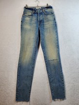 We The Free People Jeans Women Size 26 Blue Denim 5-Pocket Belt Loops Flat Front - £19.59 GBP