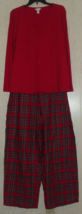 New Womens Charter Club Knit &amp; Super Soft Red Plaid Flannel Pajama Set Size Xxl - £27.61 GBP