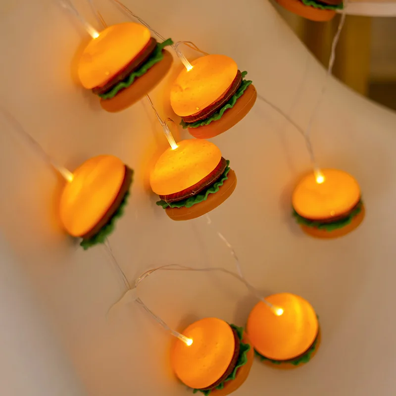  Led Burger Light String  Ice Cream Fries Colored Lights String Lights Children&#39; - £140.82 GBP