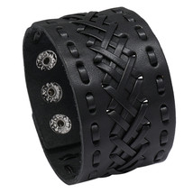 ZORCVENS Black Wrap Woven New Fashion Handmade Men Bracelets Male Women Leather  - £11.47 GBP