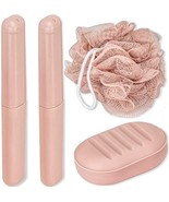 4 Piece Travel Set  2 Toothbrush Holders a Soap Dish Body Exfoliating Sp... - $164.41 MXN