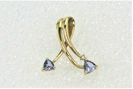 New 1/2 Ct Tanzanite &amp; Diamond Accent Pendant Real Solid 14 K Gold - £391.96 GBP