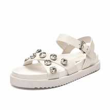 BeauToday Sandals Women Genuine Cow Leather Crystal Detail Ankle Buckle Strap Su - £126.70 GBP