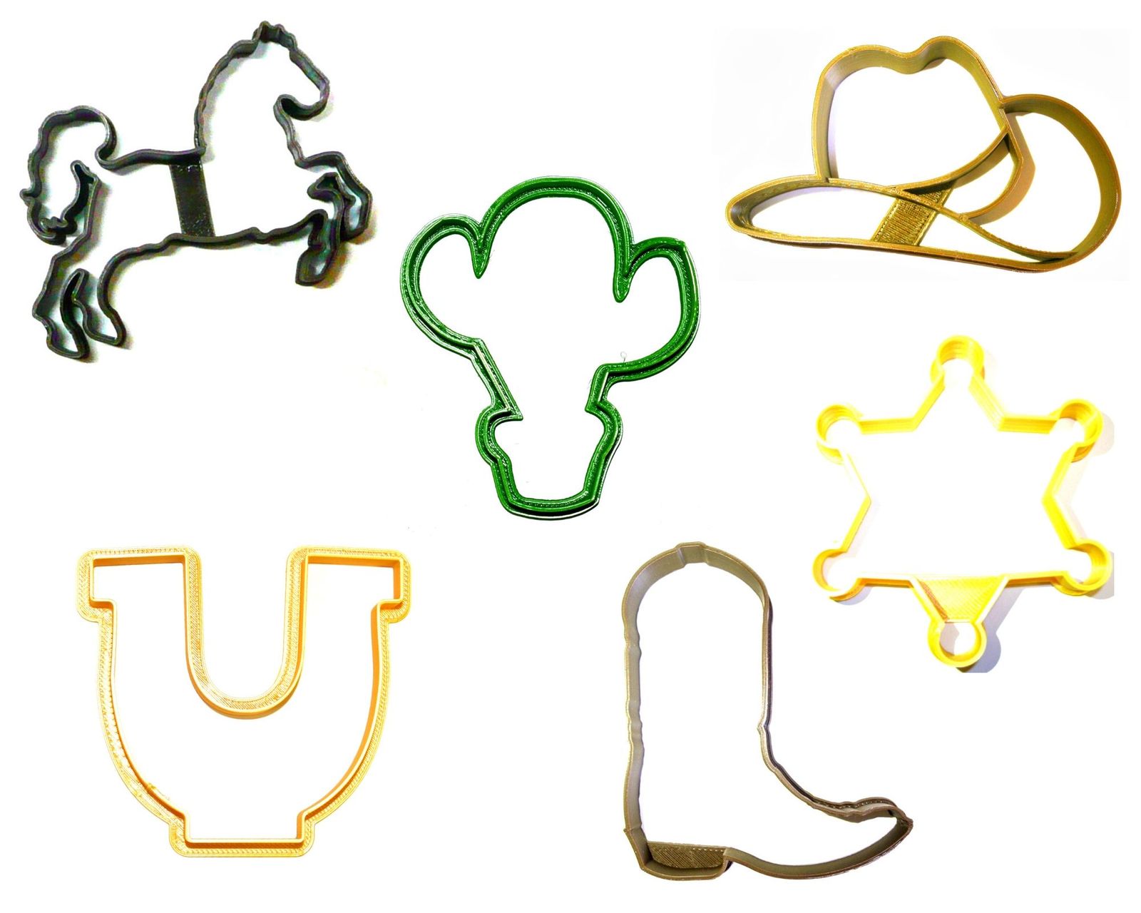 Wild West Cactus Cowboy Hat Boot Sheriff Set Of 6 Cookie Cutters USA PR1105