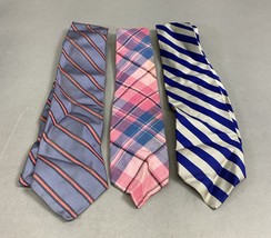 Brooks Brothers Striped Blue/Pink Tie, Pink Blue Plaid &amp; Blue/White Stri... - €21,33 EUR