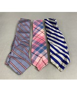 Brooks Brothers Striped Blue/Pink Tie, Pink Blue Plaid &amp; Blue/White Stri... - €21,13 EUR