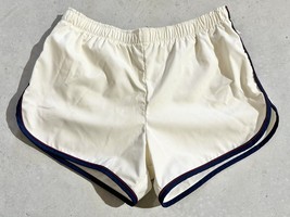 Jantzen Men&#39;s Vintage 1970&#39;s Elastic Waist Swim Trunk Shorts Ivory Red Blue 36 - £35.38 GBP