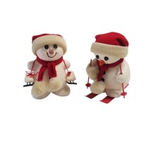 Department 56 Billy Buttons Snowman set Skiing Ice Skating Dept Christmas Winter - $89.94