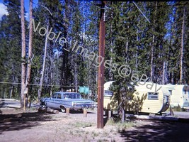 1963 Campground 62 Chevy Bel Air Travel Trailer Wyoming 35mm Slide - £5.82 GBP