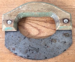 Vintage Crescent Blade Food Dough Chopper Metal Wood Handle Kitchen Prim... - £47.89 GBP