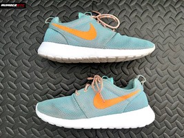 Nike Roshe Run Diffused Jade Blue Orange Running Shoes 511882-303 Women Size 7.5 - £47.36 GBP