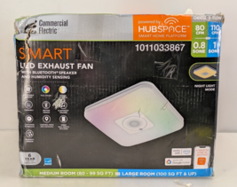 COMMERCIAL ELECTRIC Smart Led Exhaust Fan + Bluetooth Speaker &amp; Humidity... - $127.70