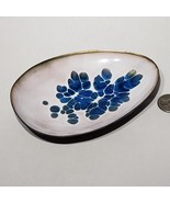 Kareka White Blue Turquoise Enamel on Copper Trinket Dish Bowl CapeCod M... - £38.67 GBP