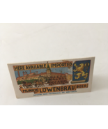 Vintage Munich Lowenbrau beer ad bar place card advertising  bar decor p... - $19.75